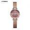 SINOBI Rose gold Ladies Wristwatch S9794L Romantic Girls Watch Water Proof Wristwatch Soft Mesh Band Hand Watch