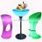 pe Plastic Led Bar Table Portable Wireless Rechargeable Outdoor Led Light Bar Cocktail Tables and Chairs
