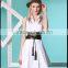 best quality girls summer sundress and white sleeveless dress with leather belt