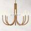 Nordic room round modern  black gold luxury led pendant light luxurious brass metal crystal chandelier