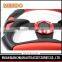 BLACK PVC LEATHER RACING STEERING WHEEL