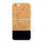 Real Wooden and PU Leather Back Cover Case For Apple iPhone 6s