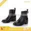 Full Grain Leather Ankle Boots Shoes with Zip for Girls Ladies in 2015 Winter