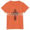 custom design hot fix motif glitter cross motif fabric tshirt