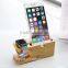 BST Wood Bamboo Charging Dock Station Charger Stand Holder For Apple Watch &for IPhone and Other Smart