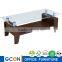 Glass dining table/End table in wood frame