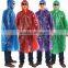 PE disposable waterproof eco-friendly long raincoat/rain wear with sleeve for promotion