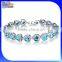Top Quality 925 Sterling Silver Pave Diamond Heart Tennis Bracelet
