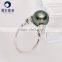 18k gold wedding ring tahitian pearl 10-11mm large pearl size