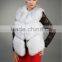 Full Skin Fox Fur Vest / White Color Fur Vest For Women Winter
