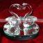 Couple crystal glass swan figurine for wedding soubenirs