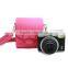 Pu Leather Camera Bag With Shoulder Strap For Fujifilm Instant Camera, Bowknot Bag(Pink)