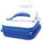 Inflatable folding lounge with transparent top and colorful I beam construction