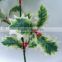 Christmas Decoration H60cm Plastic Red Berries/Silk Leaves Christmas Holly Branch