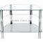 TV-2314 Modern 3 Tier Tempered Glass TV Stands TV Tables With Stainless Steel Legs