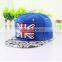 Paypal acceptable UK england flag Snapback hats Cheap Price Custom Your 3D Embroidery Logo,High Quality,Custom Snapback Caps