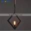 Simple Style Iron Edison Hemp Rope Pendant Lamp for Restaurant