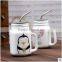 Small order can be accpeted ! Color boxes package ceramic meson jar with silicone lid and stainless steel straw .