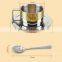 Espresso Cups 304 Stainless Steel Coffee Cup with Spoon and Saucer Set, Great Idea for Coffee and Tea Love Coffee cup