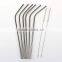 Hot Sale Stainless Steel straws for drink 6 Pcs with 2 Cleaner brush Cleaning Brush Included