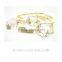 Trendy stainless steel double layer big crystal gold chunky necklace