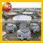 Garden round marble dining table set for outdoor furniture