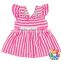 2Pcs Navy And Pink Stripe Beachwear Swimsuit Modest Children Swimwear