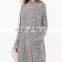 New Style Casual Loose Women Pocket Front Pleated Dress Autumn Fashion Female Long Sleeve Grey A Line Dresses Plus Size