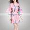 Contrast Color European Design Trendy Fashion Girl Photos Nightdress With Your Logo