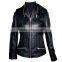 Factory new fashion black motorcycle leather jacket