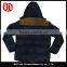 botton zipper up winter padded jacket men coat with hoody