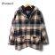 Happy New Year Wholesale Cheap Fleece Sports Plaids Man Coat