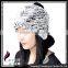 CX-C-111B Wholesale Custom Knitted Winter Rex Rabbit Fur Pom Pom Hat