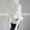SJ1004 Natural White Fashion Falbala Big Size Rabbit Fur Capes for Girls Free Size