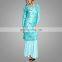 Malaysia Women Two Sets Dress Muslim Women Baju Kurung Lace Overlay With Satin Lining Mermaid Skirt Islamic Clothing For Ladies