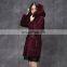 New design Merino sheep shearling fur overcoat with fox fur collar for women wear