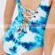 high waisted One-Piece pattern printed swimsuit women