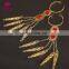 Tribal indian style stage gold long belly dance finger ring bracelet jewelry P-9042#