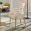 modern golden chrome legs fabric cushion dining chair for hotel