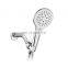Complete White Plastic 3 function Button Rain Hand Shower