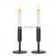 Support Sample Customized Table Top Dinner Decorative Metal Candle Holder Black Candle Stick Holder