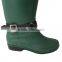 Fluorescence woman low heel zipper boots high rain boots with side buckle