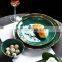 Green gold plated tableware ceramic plate steak plate set