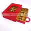 Double drawer handle chocolate paper gift bag packaging chocolate cavity box with gold insert