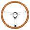 Rivet Frame Classical Steering Wheel Wood Aluminum 3-Spoke 9 Hole 6-Bolt High Quality Steering Wheel Classic 380mm