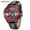 RISTOS 93006 High Quality Men's Sports Analog Quartz Watch with Calendar Casual Leather Wristwatches Clock