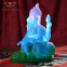 Luxury Pate de Verre Handmade Colored Crystal Ganesha Buddha Statue