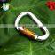Wholesale high quality 115mm/5.43inch d-shape aluminum carabiner hooks 25kn