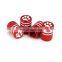 Round Style Air Covers Red Goast Aluminum Car Tire Valve Stem Caps