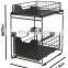 Under Sink Organizer and Storage Two Tier Pull Out Stackable Storage Shelf Cabinet Organizer Bathroom Organizer Large